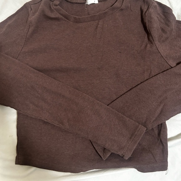 Garage brown cropped long sleeve - Picture 1 of 5